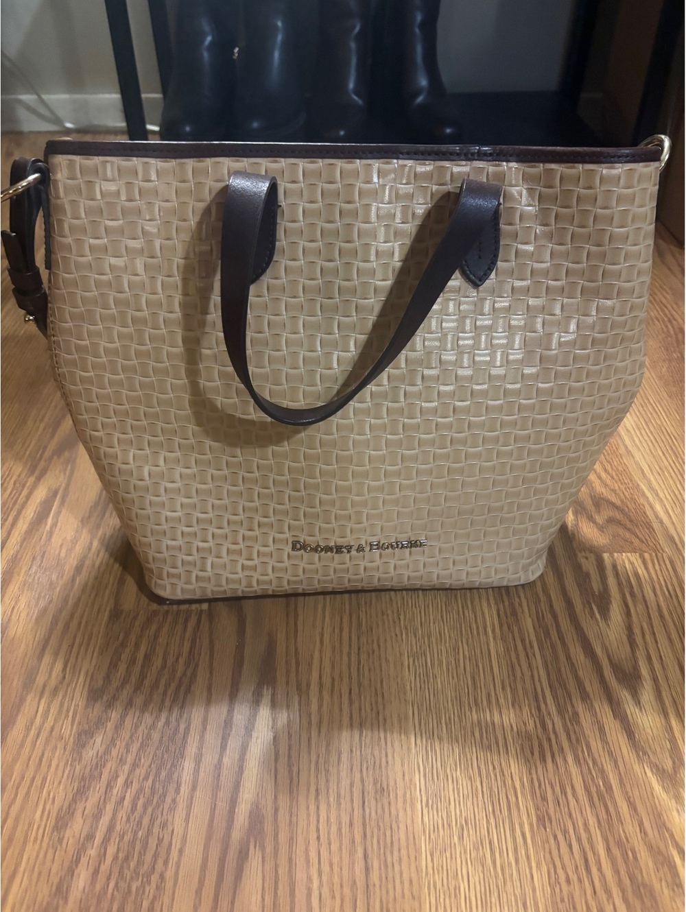 Dooney & Bourke Tan Woven Tote Bag